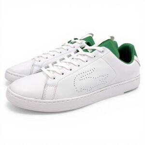 NWT Lacoste Men's Carnaby Evo Light-WT Leather Sneakers White/Green Size 11